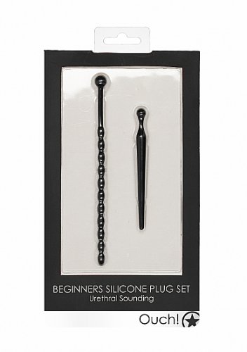 SILICONE BEGINNERS PLUG SET URETHRAL SOUNDING BLACK