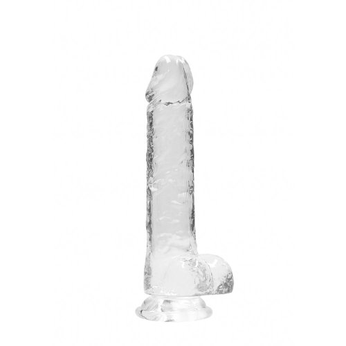 8\" Realistic Dildo With Balls - Transpar