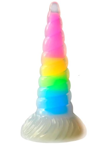 CREATURE COCKS UNI-GLOW GLOW IN THE DARK RAINBOW DILDO