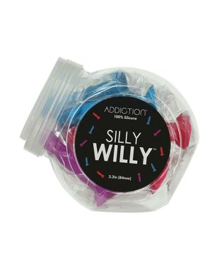 Addiction Silly Willy 3.3" Dildo Fishbowl - Asst. Display of 12