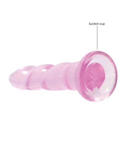 Shots RealRock Crystal Clear Non Realistic 7\" Dildo - Pink