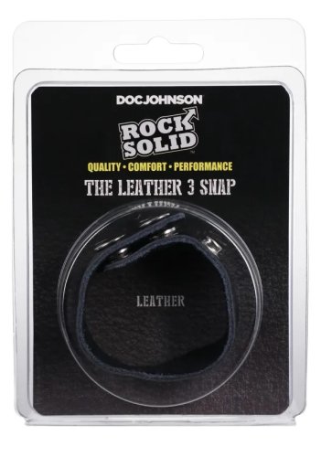 ROCK SOLID LEATHER 3 SNAP BLACK