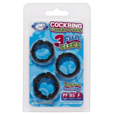 CLOUD 9 COCKRING COMBO BEADED BLACK