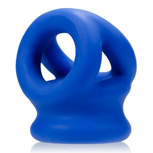 TRI SQUEEZE COCKSLING BALL STRETCHER OXBALLS SILICONE TPR BLEND COBALT ICE (NET)