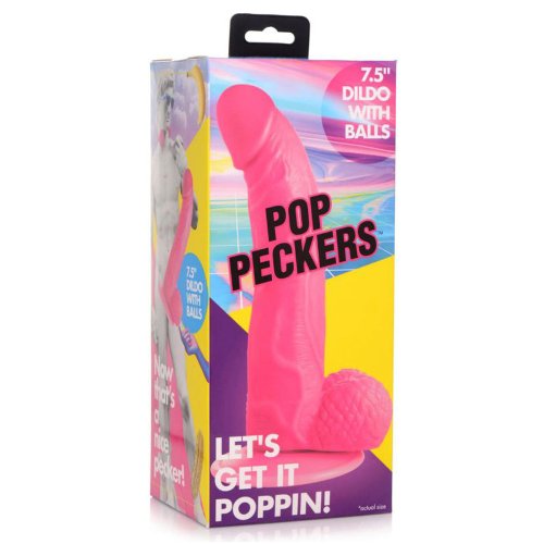 POP 7.5\" Dildo with Balls - Pink