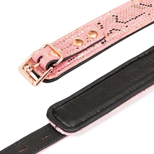 Collar & Leash Microfibre/Leather -Pink*