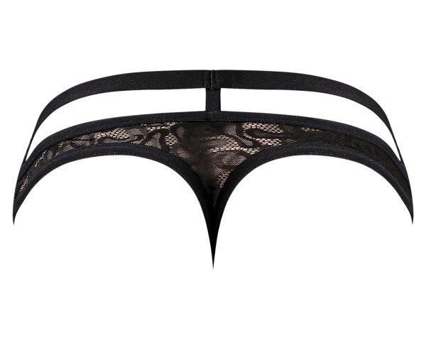 LUCIFER CUTOUT THONG BLACK L/XL