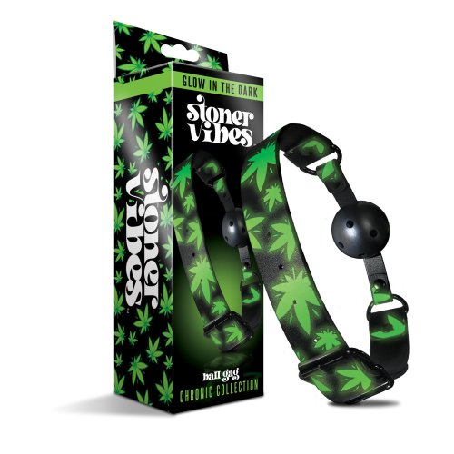 STONER VIBES BREATHABLE BALL GAG GLOW IN THE DARK CHRONIC COLLECTION