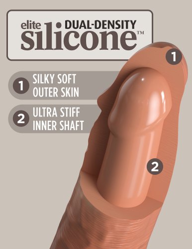 KING COCK ELITE 8 IN VIBRATING DUAL DENSITY TAN