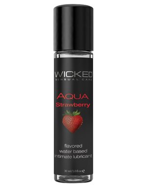 Wicked Sensual Care Aqua Water Based Lubricant - 1 oz Strawberry