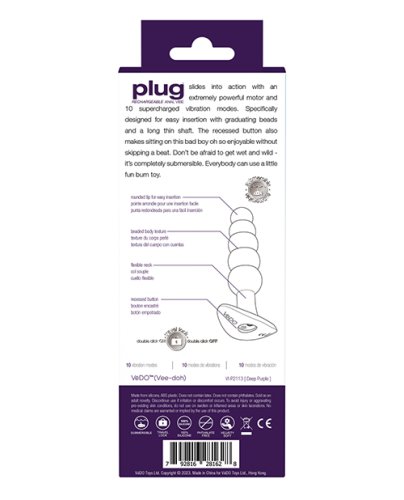 VeDO Plug Rechargeable Anal Plug - Purple