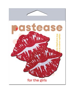Pastease Premium Sparkle Kissing Lips - Red O/S