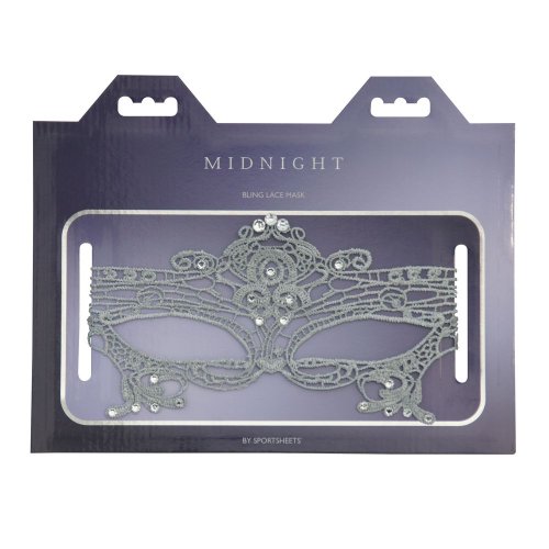 Sportsheets Midnight Bling Mask - Grey *