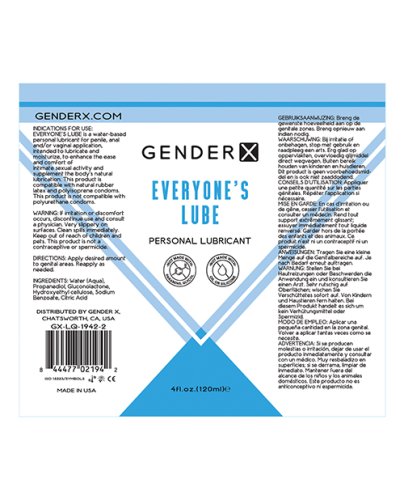 Gender X Flavored Lube - 4 oz Everyone\'s