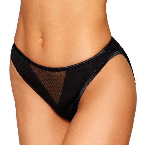 HEART BACK PANTY W/ FRINGE BLACK MEDIUM