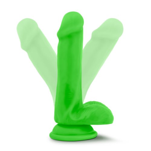 NEO ELITE 6IN SILICONE DUAL DENSITY COCK W/ BALLS NEON GREEN