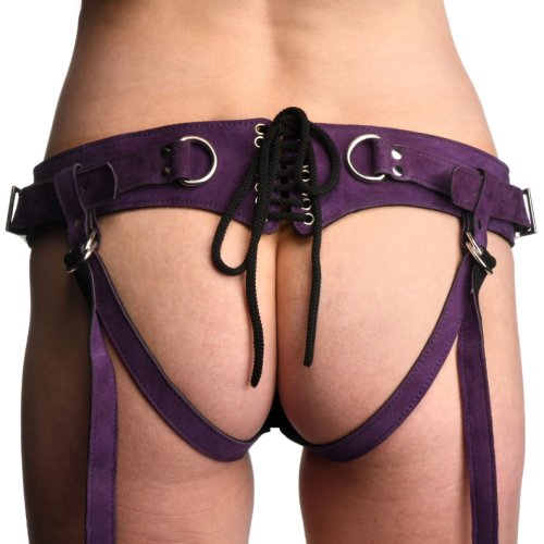 Bodice Deluxe Leather CorsetHarness-Purp