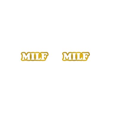 MILF Earrings - Gold & White