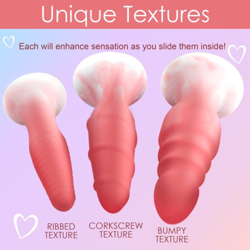 SIMPLY SWEET SILICONE BUTT PLUG SET PINK