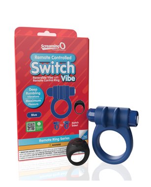 Screaming O Switch Remote Controlled Vibrating Ring - Blue