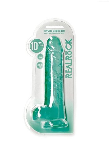 REALROCK REALISTIC DILDO W/ BALLS 10IN TURQUOISE