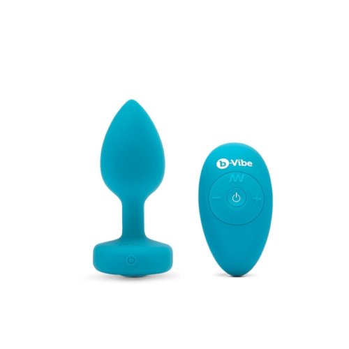 B VIBE VIBRATING JEWEL PLUG AQUAMARINE S/M (NET)