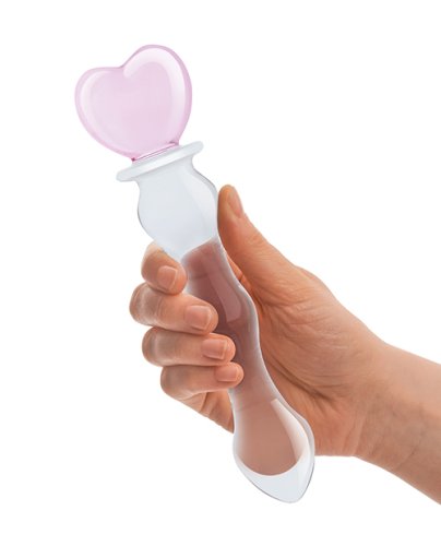 Glas 8\" Sweetheart Glass Dildo - Pink/Clear