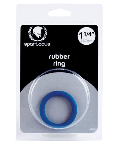 Spartacus 1.25\" Rubber Cock Ring - Blue