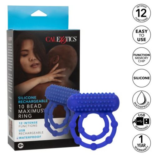 SILICONE RECHARGEABLE 10 BEAD MAXIMUS RING