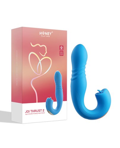 Joi Thrust 2 Thrusting G-Spot Vibrator & Clit Licker - Blue