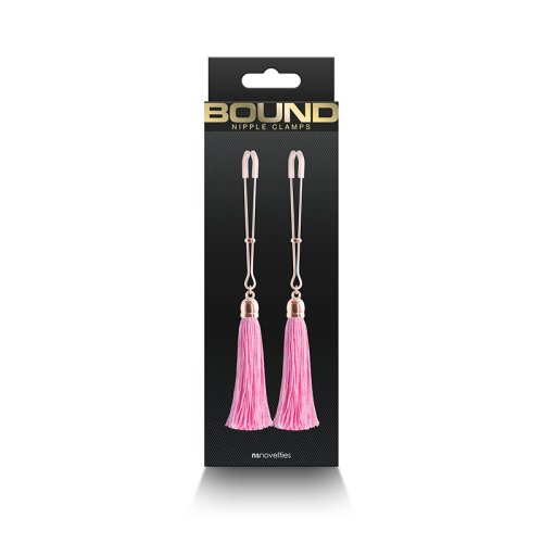 Bound Nipple Clamps - T1 - Pink Tassel