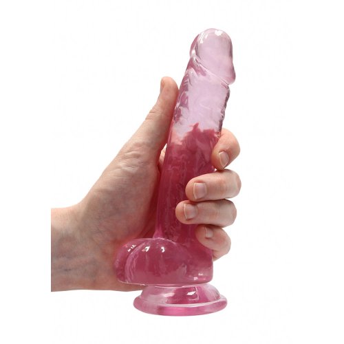 7\" Realistic Dildo With Balls - Pink