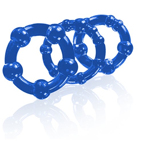 STAY HARD BEADED COCKRINGS 3PC SET BLUE