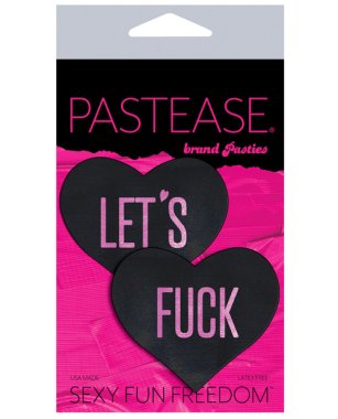 Pastease Premium Let's Fuck Hearts - Black O/S