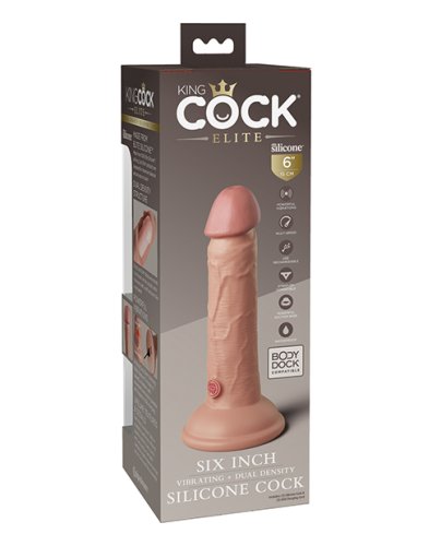 KING COCK ELITE 6 IN VIBRATING DUAL DENSITY LIGHT