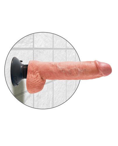 King Cock 10\" Vibrating Cock w/Balls - Flesh