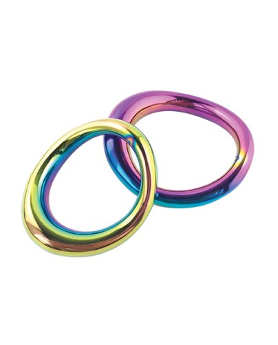 Plesur 1-3/4\" Metal Cock Ring - Rainbow