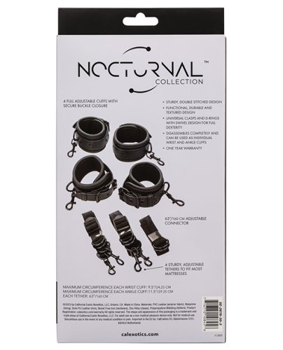Nocturnal Collection Adjustable Bed Restraints - Black