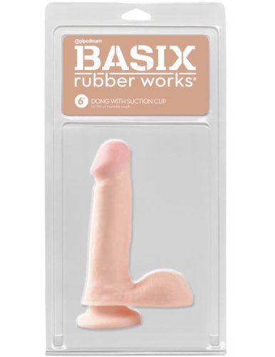 BASIX RUBBER WORKS 6IN DONG W/SUCTION CUP FLESH