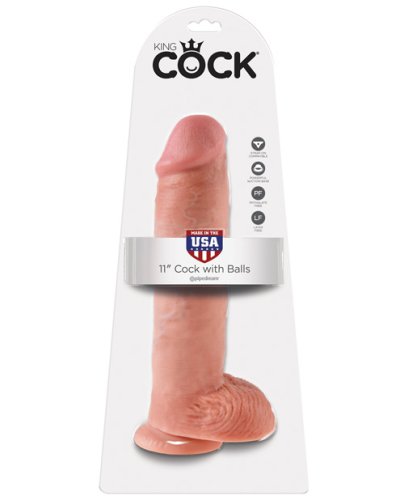 King Cock 11\" Cock w/Balls - Flesh