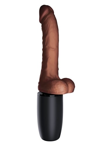 KING COCK PLUS 7.5IN THRUSTING COCK W/ BALLS BROWN