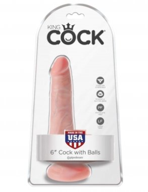 KING COCK 6 IN COCK W/BALLS LIGHT