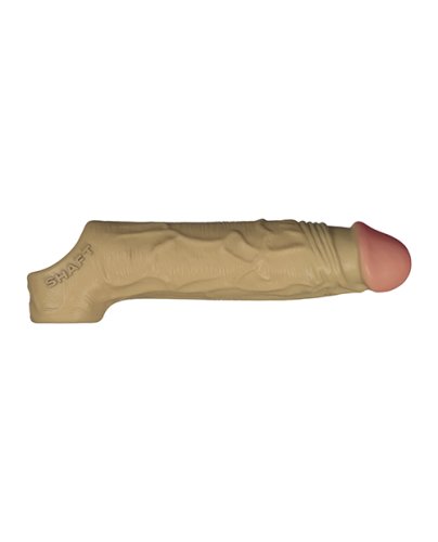 Shaft Flexskin Liquid Silicone 7.8\" Vibrating Sheath - Oak