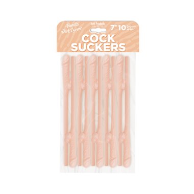 COCK SUCKERS PECKER STRAWS VANILLA LOVERS 10PK