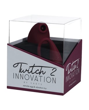 Shots Twitch 2 Vibrator w/Remote Control Vibrating Egg - Burgundy