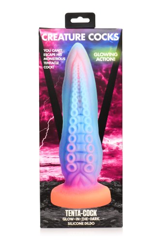 CREATURE COCKS TENTA-COCK GLOW IN THE DARK SILICONE DILDO