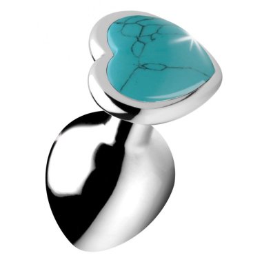 Gemstone Turquoise Heart Plug - Medium *