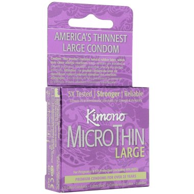 Kimono MicroThin Large Condoms - 3 pk