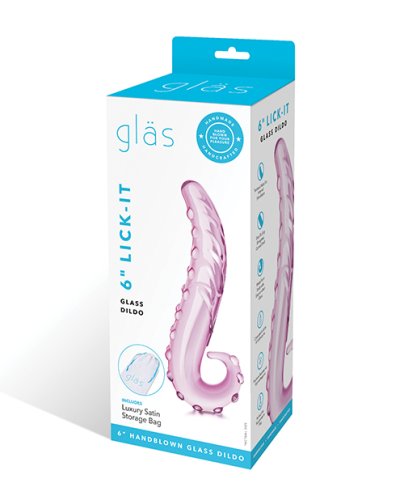 GLAS 6 LICK-IT GLASS DILDO \"