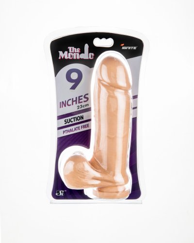 IGINTE THICK COCK W/BALLS 9IN SUCTION FLESH